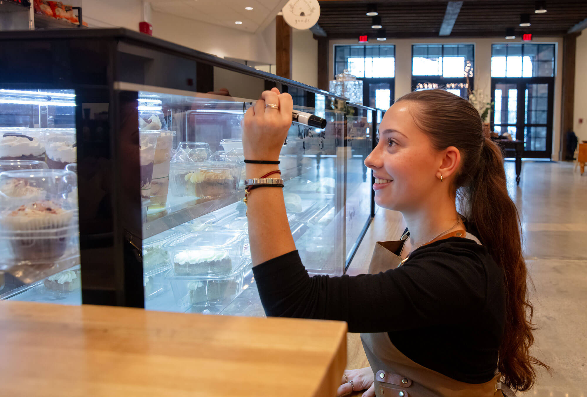 Writing on the food cases – getting ready fo a great day!